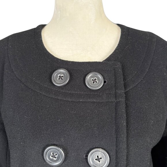 J. Crew women's black fully lined double breasted long sleeve coat - Picture 6 of 8
